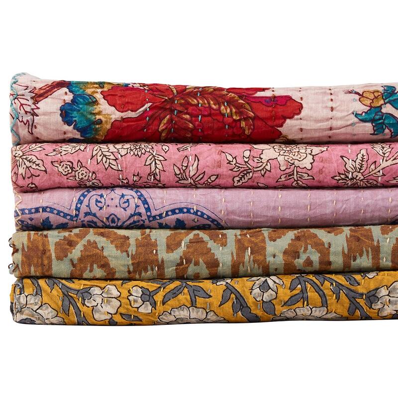 Taj Hotel Home Decor Kantha Cotton Throw 1Piece Bed Bath & Beyond
